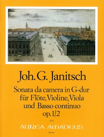 Sonata da camera G-Dur op.1,2 f�r Fl�te, Violine, Viola und Bc Partitur und Stimmen (Bc ausgesetzt)