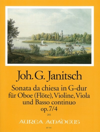 Sonata da chiesa G-Dur Op.7,4 f�r Oboe (Fl), Violine, Viola und Bc Partitur und Stimmen