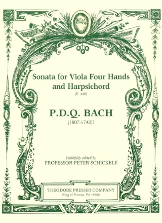 Sonata for viola 4 hands and harpsichord Schickele, Prof. P., ed