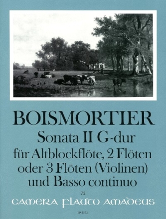 Sonata G-Dur Nr.2 op.34,2 f�r 3 Fl�ten oder Altblockfl�te und 2 Fl�ten (Violinen) und Bc Partitur und Stimmen