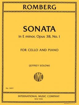 Sonata in e minor op.38,1 for cello and piano