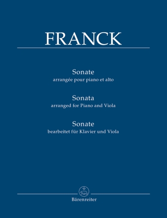 Sonate A-Dur f�r Violine und Klavier f�r Viola und Klavier