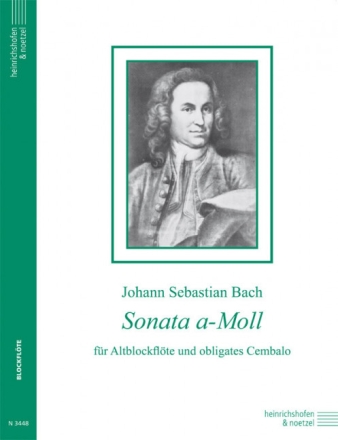 Sonate a-Moll f�r Altblockfl�te und obligates Cembalo Partitur und Stimmen