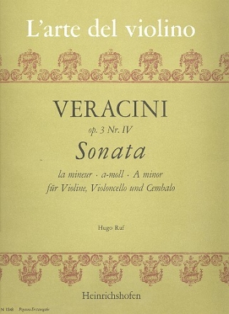 Sonate a-Moll op.3,4  f�r 2 Violinen und Bc Partitur und Stimmen