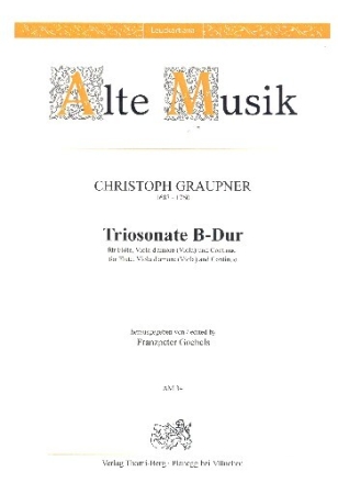 Sonate B-Dur f�r Fl�te, Viola und Bc Partitur und Stimmen (Bc ausgesetzt)