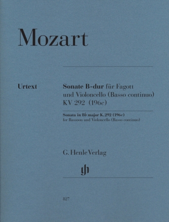 Sonate B-Dur KV292 f�r Fagott und Violoncello (Fagott und Klavier)