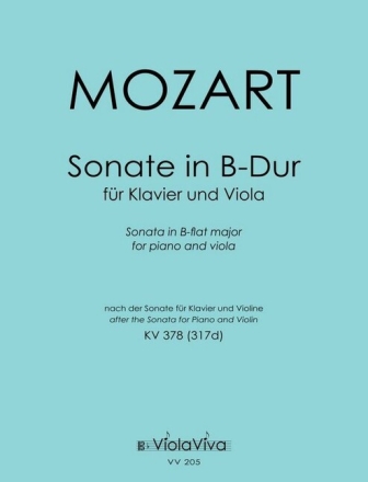 Sonate B-Dur KV378 f�r Violine und Klavier f�r Viola und Klavier