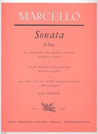 Sonate B-Dur Nr.4 f�r Altblockfl�te und Bc