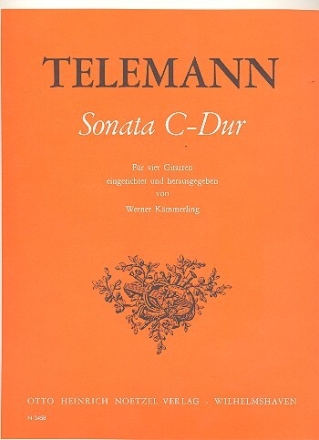 Sonate C-Dur f�r 4 Gitarren Partitur und Stimmen