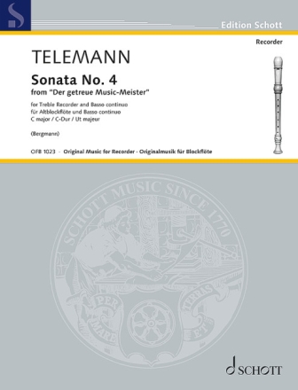Sonate C-Dur Nr.4 f�r Altblockfl�te und Klavier
