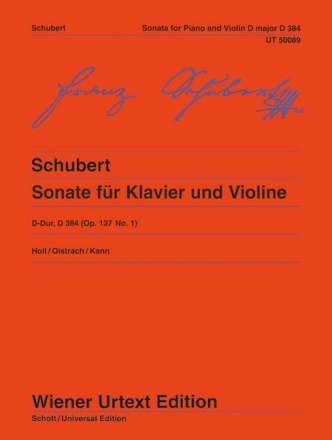 Sonate D-Dur op.137,1 D384 f�r Violine und Klavier
