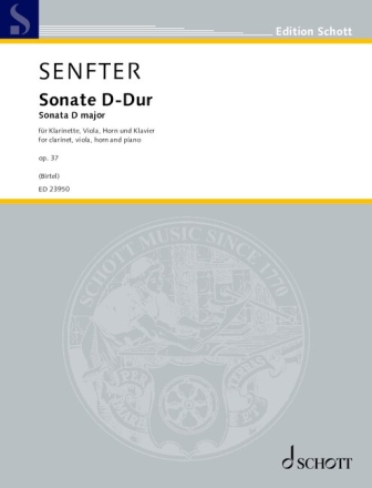 Sonate D-Dur op. 37 f�r Klarinette in B, Viola, Horn und Klavier Partitur und Stimmen