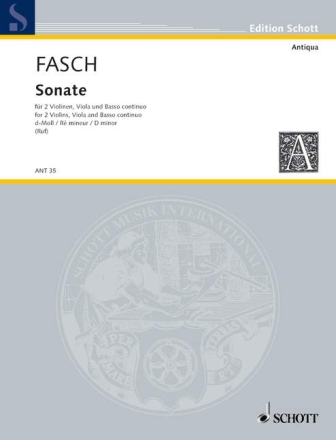 Sonate d-Moll f�r 2 Violinen, Viola und Basso continuo Partitur und Stimmen