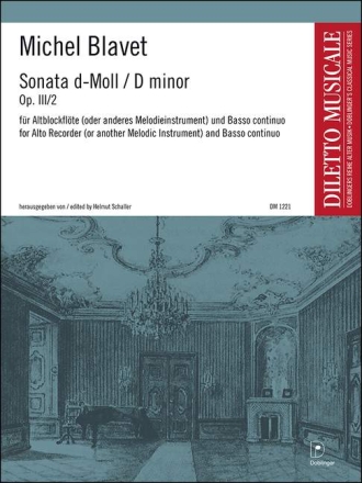 Sonate d-Moll op.3,2 f�r Altblockfl�te und Bc