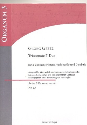 Sonate F-Dur f�r 2 Violinen (Fl�ten), Violoncello und Cembalo Partitur und Stimmen