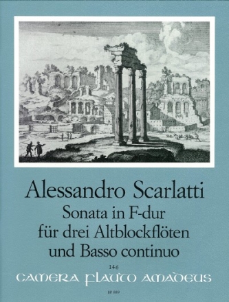 Sonate F-Dur f�r 3 Altblockfl�ten (Fl�te) und Bc Partitur und Stimmen