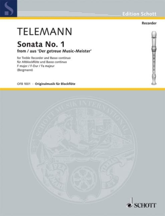 Sonate F-Dur Nr.1 f�r Altblockfl�te und Klavier