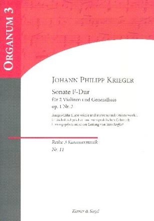 Sonate F-Dur op.1,3 f�r 2 Violinen und Bc Partitur und Stimmen