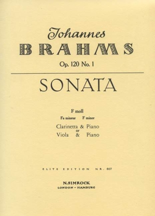 Sonate f-Moll op.120,1 f�r Klarinette und Klavier