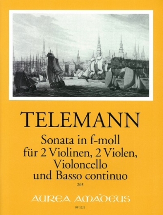 Sonate f-Moll TWV44:32 f�r 2 Violinen, 2 Violen, Violoncello und Bc Partitur und Stimmen