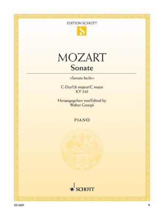 Sonate facile C-Dur KV545 f�r Klavier