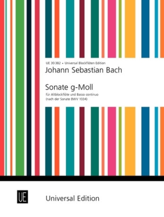 Sonate g-Moll (nach BWV1034) f�r Altblockfl�te und Bc