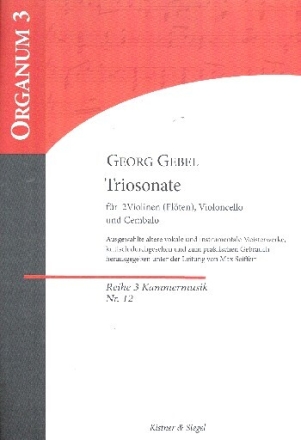 Sonate h-Moll f�r 2 Violinen (Fl�ten), Violoncello und Cembalo Partitur und Stimmen