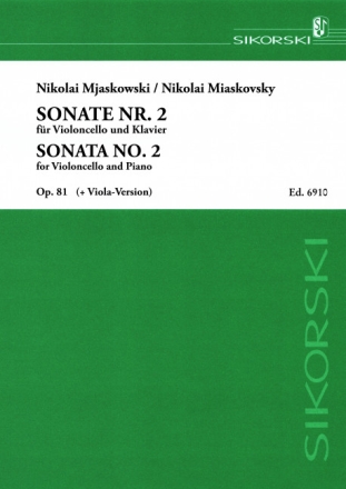 Sonate Nr.2 op.81 f�r Violoncello und Klavier (enth�lt auch die Violaversion)