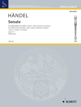 Sonate Nr.7 C-Dur, aus 4 Sonaten op. 1/7 HWV 365 f�r Alt-Blockfl�te (Fl�te, Violine, Oboe) und Basso continuo
