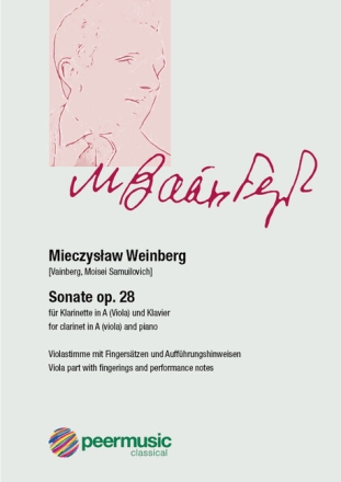 Sonate op.28 f�r Klarinette in A (Viola) und Klavier Violastimme mit Fingers�tzen und Auff�hrungshinweisen