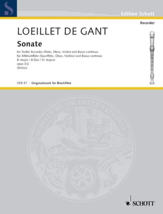 Sonate op. 3/2 f�r Alt-Blockfl�te (Fl�te, Oboe, Violine) und Basso continuo, Violonce