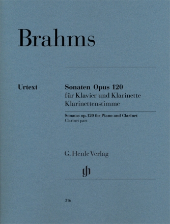 Sonaten op.120,1-2 f�r Klarinette (Viola) und Klavier Klarinettenstimme
