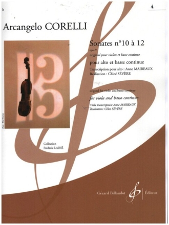 Sonates no.10 � 12 op.5 pour violon et basse continue pour alto et basse continue