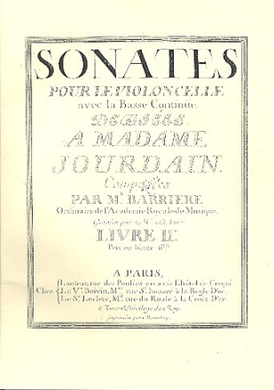 Sonates pour le violoncelle avec la basse continue vol.2 