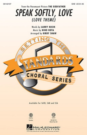 Speak Softly, Love for mixed chorus (SABar) and piano chorus Score