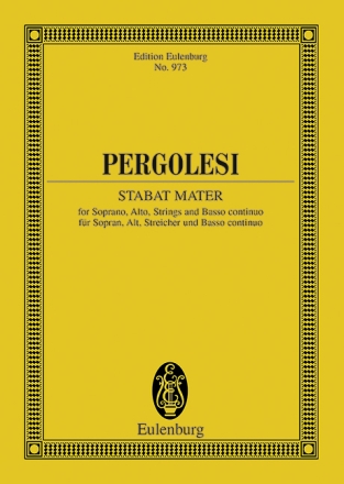 Stabat mater f�r Sopran, Alt, Streicher und Orgel Studienpartitur