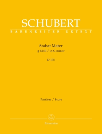 Stabat mater g-Moll D175 f�r gem Chor und Orchester Partitur