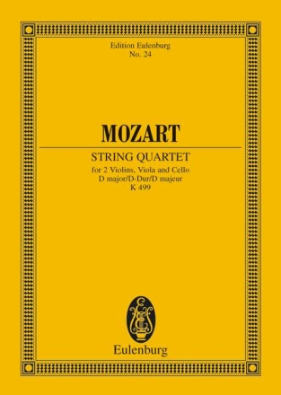 STREICHQUARTETT D-DUR KV499 f�r Streichquartett Studienpartitur