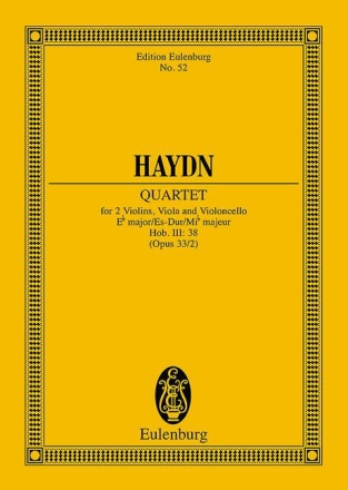 Streichquartett Es-Dur op.33,2 Hob.III:38 f�r Streichquartett Studienpartitur