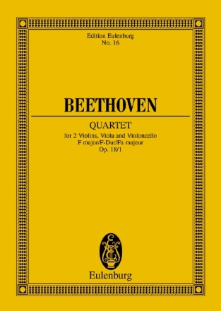 Streichquartett F-Dur op.18,1 f�r Streichquartett Studienpartitur