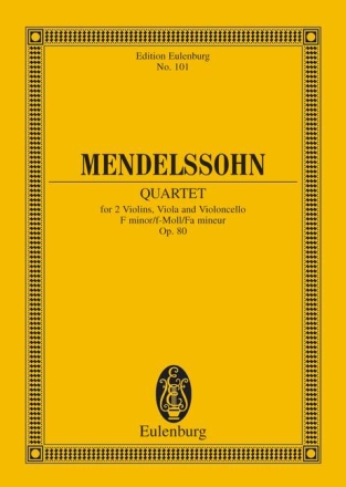 Streichquartett f-Moll op.80 f�r Streichquartett Studienpartitur