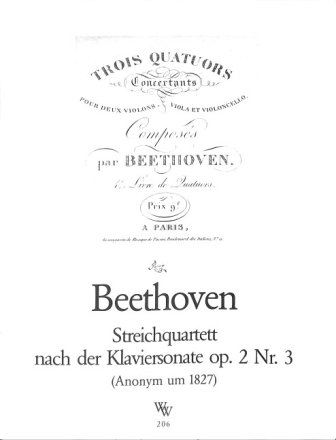 Streichquartett nach der Klaviersonate op.2,3 Stimmen