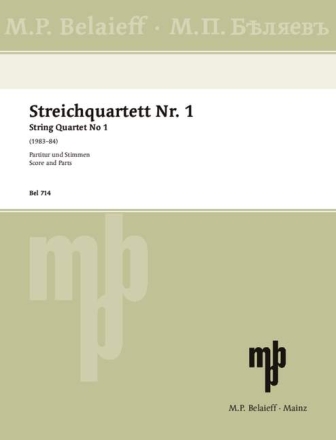 Streichquartett Nr.1 f�r 2 Violinen, Viola und Cello Partitur und Stimmen