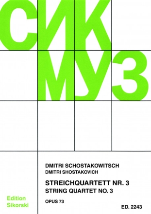 Streichquartett  Nr.3 op.73 f�r Streichquartett Stimmen