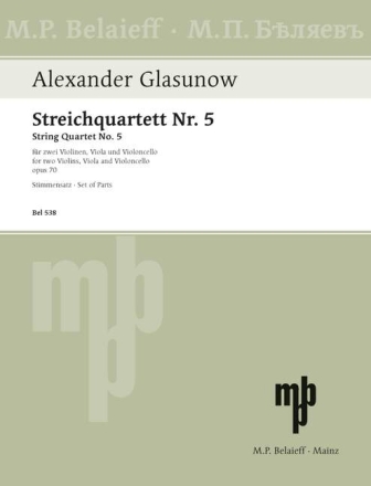 Streichquartett Nr.5 op.70 f�r Streichquartett Stimmen