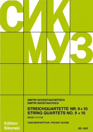 Streichquartette Nr.9 op.117 und Nr.10 op.118  Studienpartitur
