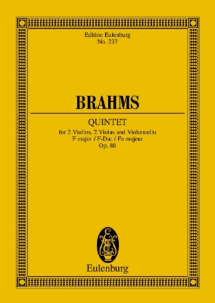 Streichquintett F-Dur op.88 f�r 2 Violinen, Viola und Violoncello Studienpartitur