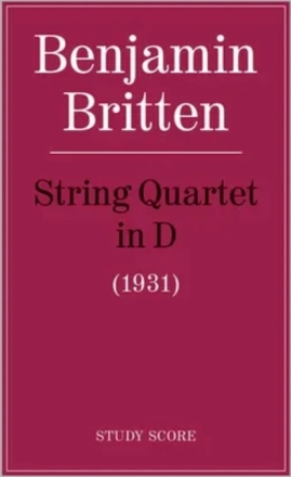 String Quartet D major study score 