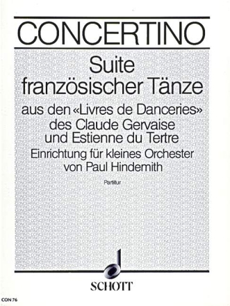 Suite franz�sischer T�nze f�r kleines Orchester Partitur