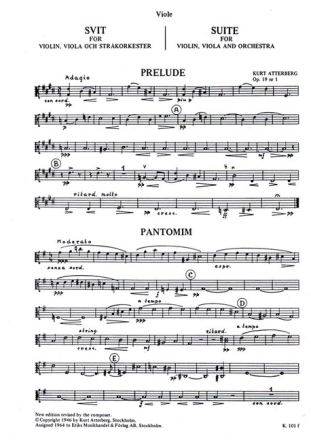 Suite op.19,1 for violin, viola and string orchestra Viola